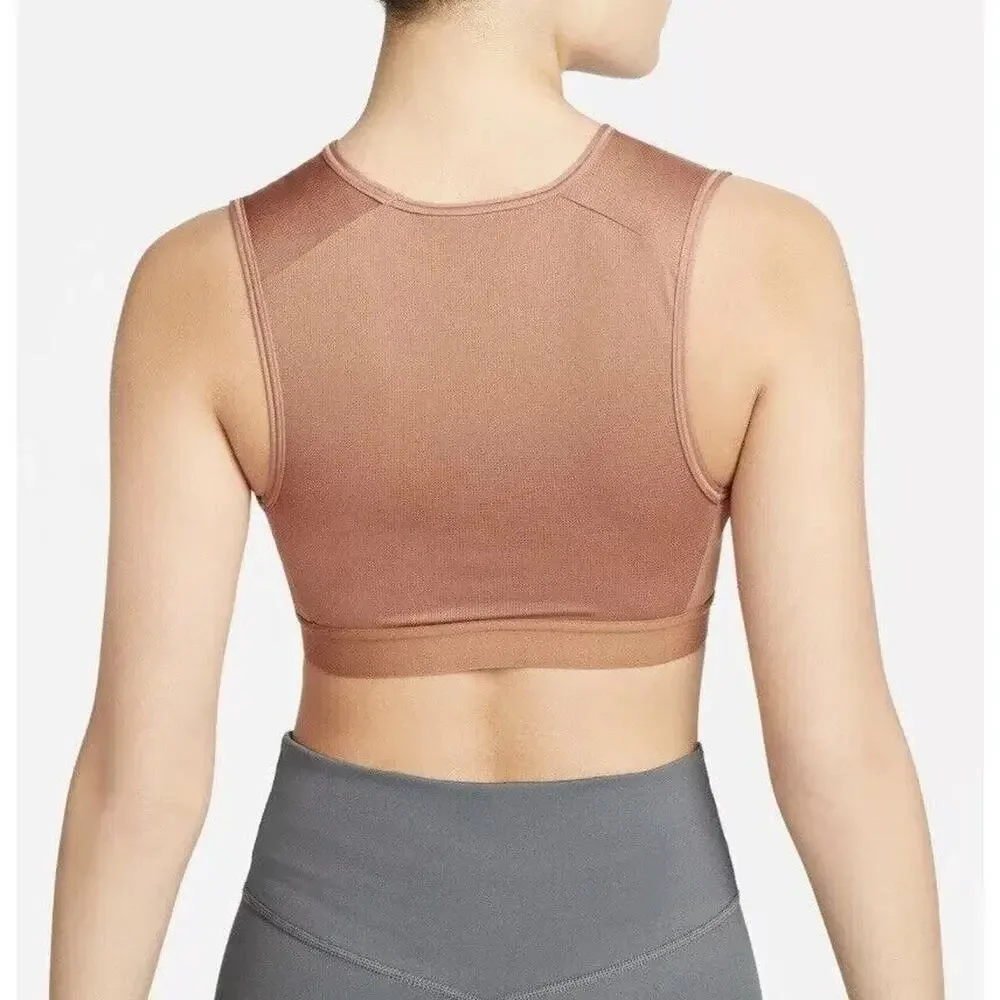Nike Women's Air Dri-Fit Swoosh Sports Bra DM0643-215 Mineral Brown Size X-Large